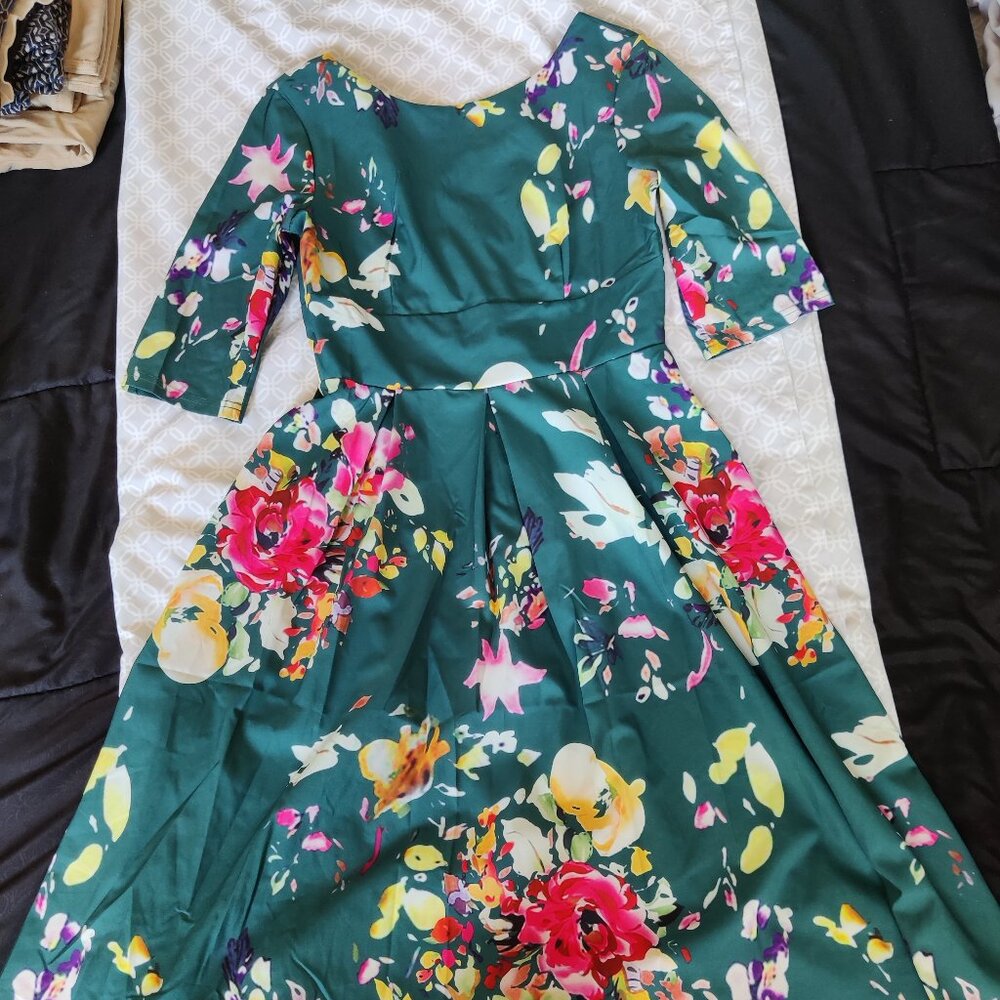 Spring Dress floral green
